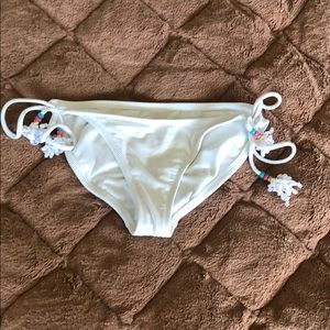White side tie bikini bottoms